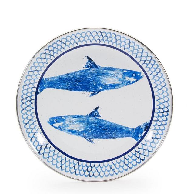 Pescado Enamel Salad Plate, Set of 4