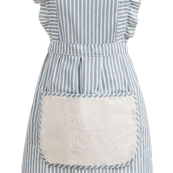 Cute Cotton Apron for Women, Adjustable Bib Cooking Kitchen Aprons with Pockets for BBQ Drawing Baking