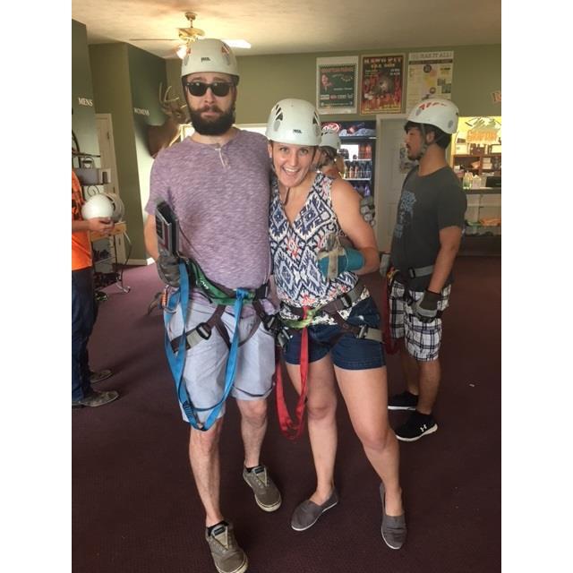 Right before we zip lined through Grafton, Illinois.