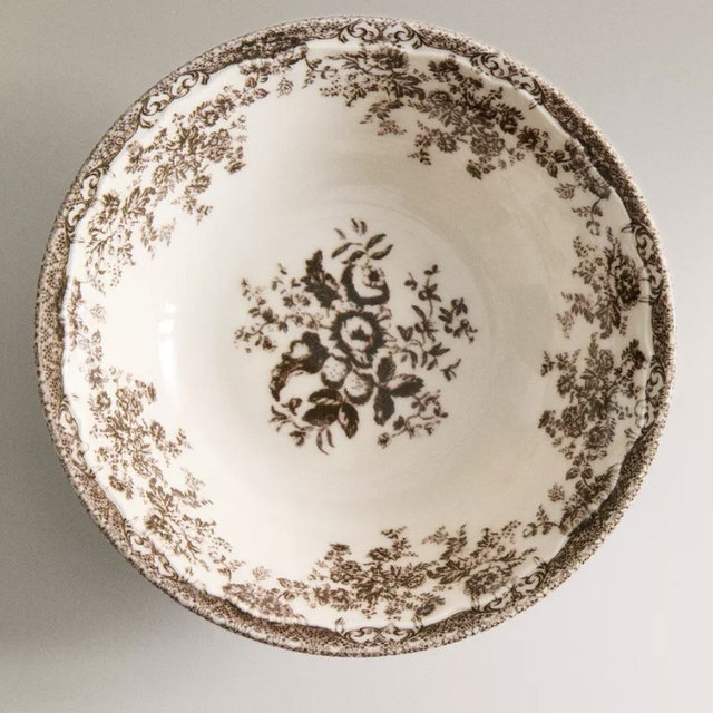 FLORAL EARTHENWARE BOWL