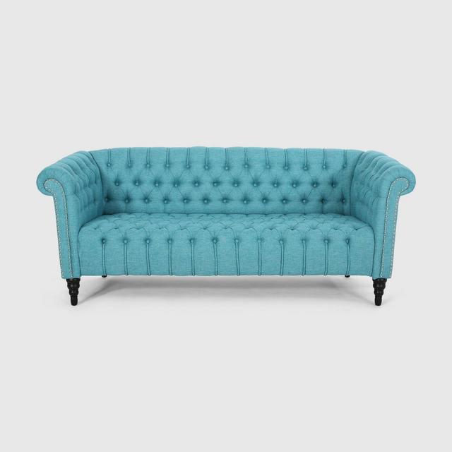 Barneyville Traditional Chesterfield Sofa Teal - Christopher Knight Home