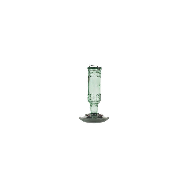 Perky-Pet 10 Oz. Green Glass Antique Bottle Hummingbird Feeder
