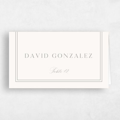 Pewter Gray, Grey Wedding Place Card - Lockwood