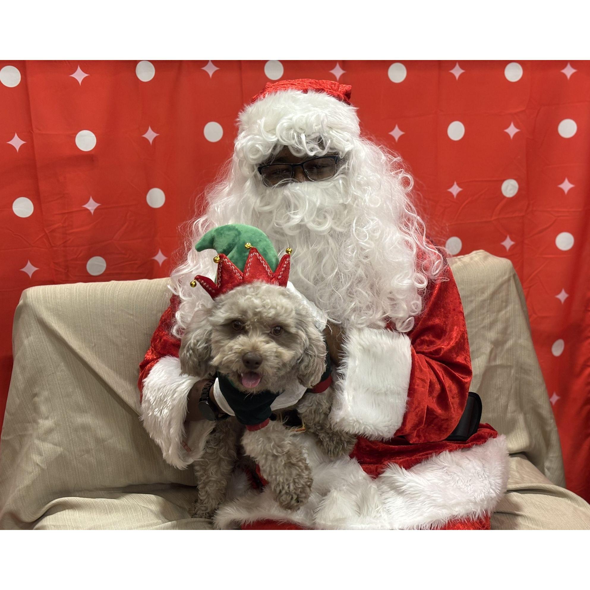 Kovu meets Santa for the first time!
