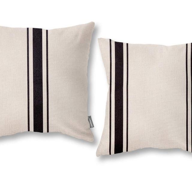 ONWAY Farmhouse Throw Pillow Covers 18x18 Rustic Indoor Outdoor Decorative Black and White Throw Pillows for Home Sofa and Couch, Set of 2