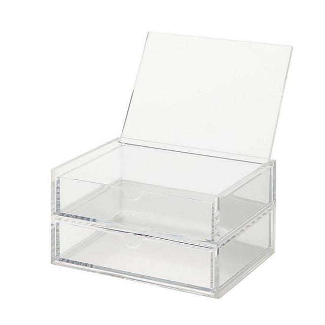 Acrylic Storage 2 Drawers With Removable Lid