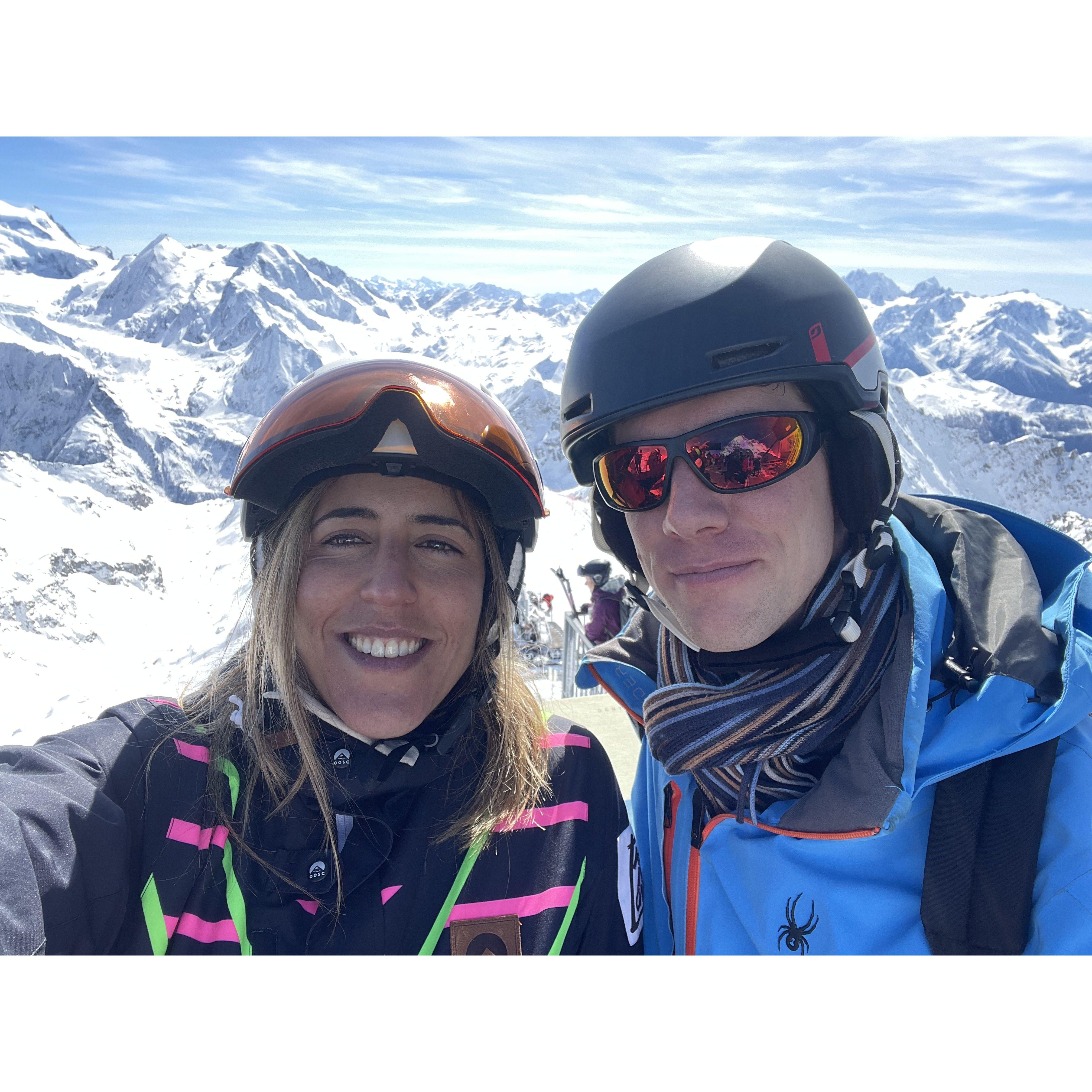 First day skiing together