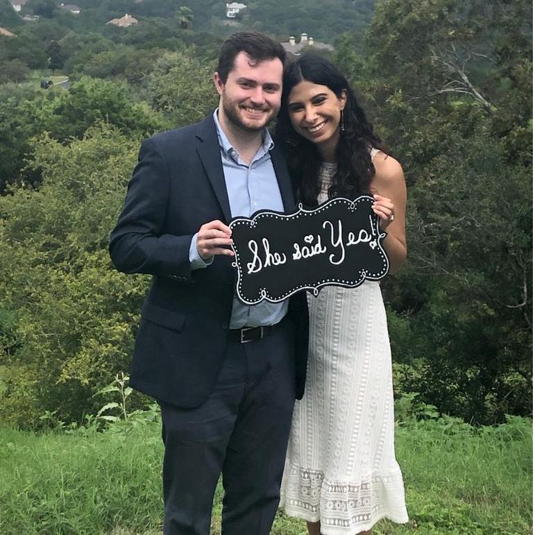 After proposing and attending mass together!