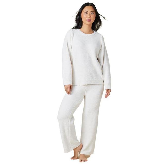 Softies Solid Marshmallow Reverse Seam Crew Neck Lounge Set for Women, 2 Piece Loungewear, Made of Cloud Soft Fabric