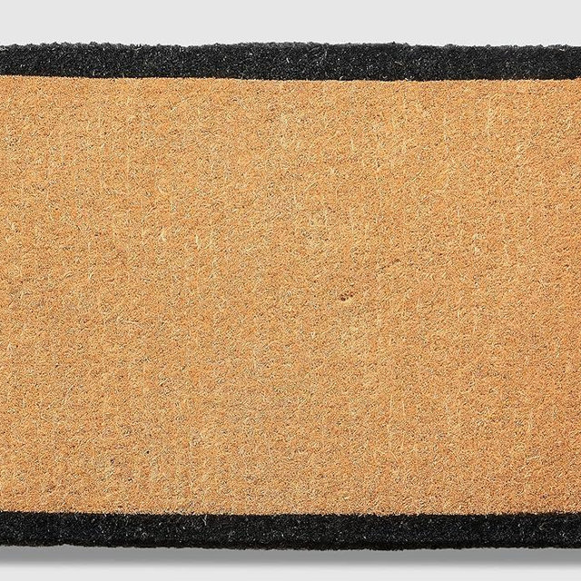 Fab Habitat Modern Extra Thick Doormat - Handwoven, Durable - Natural Coir - Entryway, Front Door, Porch, Patio - Black Border (24" x 36" Thick)