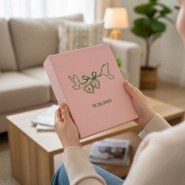 Hand Embroidered Photo Album With Sleeves, Personalized Photo Album, Anniversary Gift, Unique Photo Album, Wedding Embroidered Photo Album.