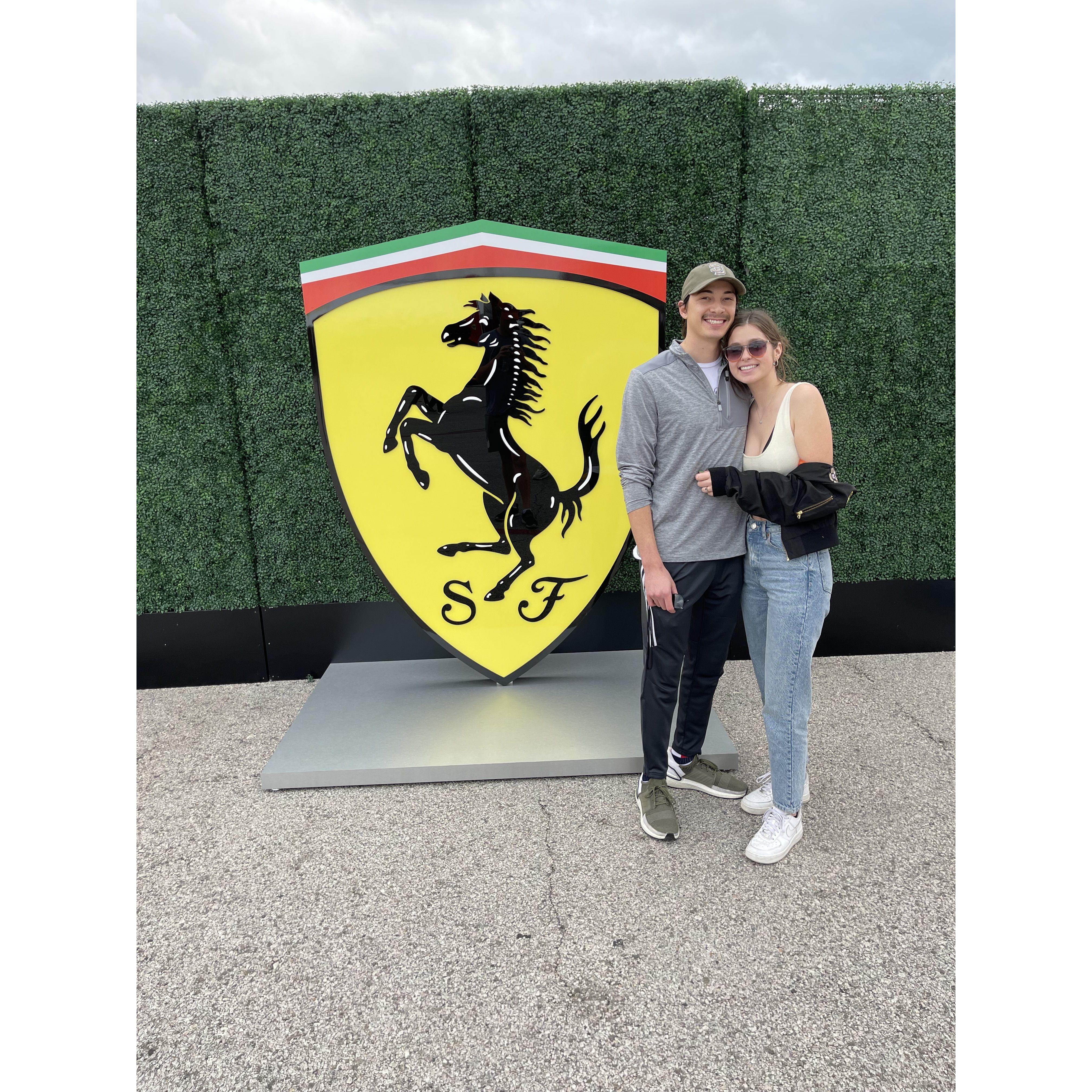 March 2022 - Clark sharing his love of cars with Sarah at the Circuit of the Americas in Austin TX.