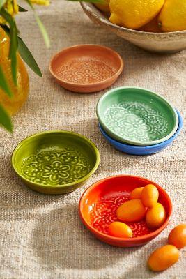 Patterned Enamel Jam Cups, Set of 5
