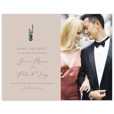 Canvas Tan, Beige Wedding Digital Save the Date - Stanley Photo