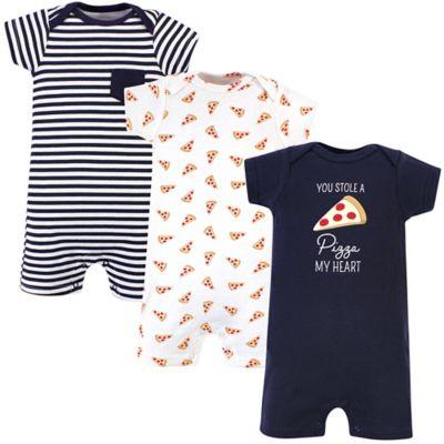 Hudson Baby® Size 0-3M 3-Pack Pizza Rompers