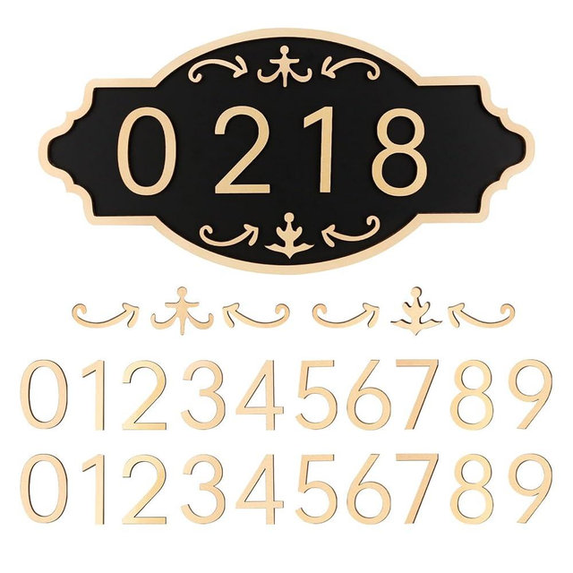 House Numbers for Outside, Address Plaques, Mailbox Numbers, Two Sets of Numbers from 0-9, Personalized Address Signs for House, Mailbox, Apartment, Office, Hotel, Classroom, Garden. Decorative