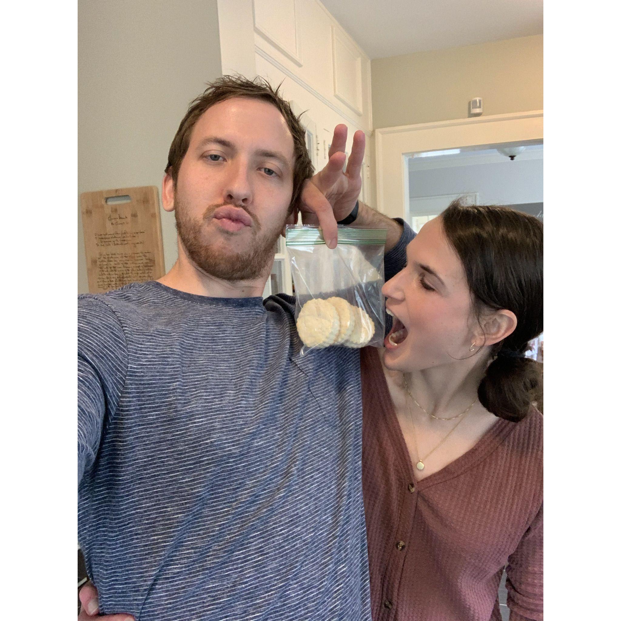 We cooked a biscuit recipe from Katie Beth's Granpa, and the biscuits tasted amazing!