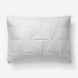 Organic Pintuck Standard Sham, White