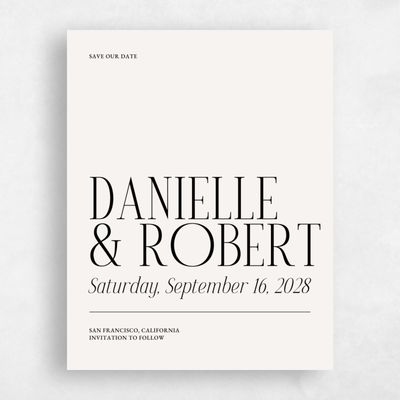 Light Oatmeal, Beige Wedding Save the Date - Jaden Portrait