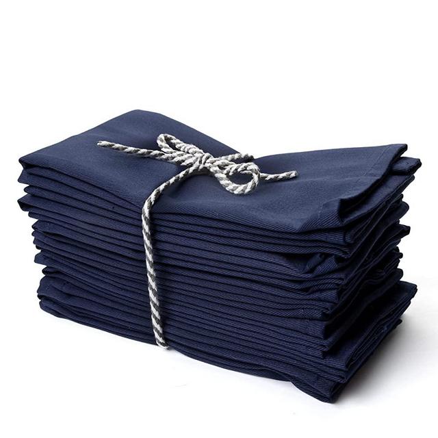 Kitchen Cloth Napkins 12 Pack 18X18 Inches Cotton Blend Soft Fabric with Hemmed Edges, Blue Dinner Napkins Washable Reusable and Durable Linen Napkins for Parties Table Setting Decor (Navy) by PERLLI