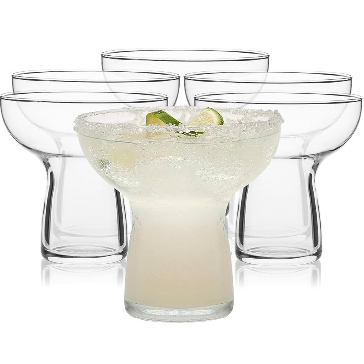 Libbey Stemless Margarita Glasses Set of 6, Modern Margarita Glasses, Lightweight, Unique Bar Glasses, Lead-Free Margarita Set, 10.25 ounces