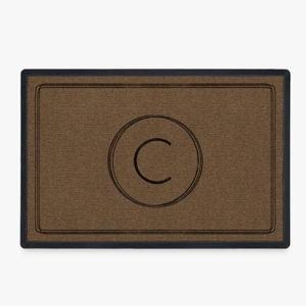 Infinity Monogram Black & Brown Washable Doormat | Ruggable US