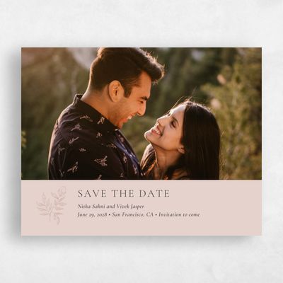 Pink Simple Wedding Save the Date - Cardinell Photo