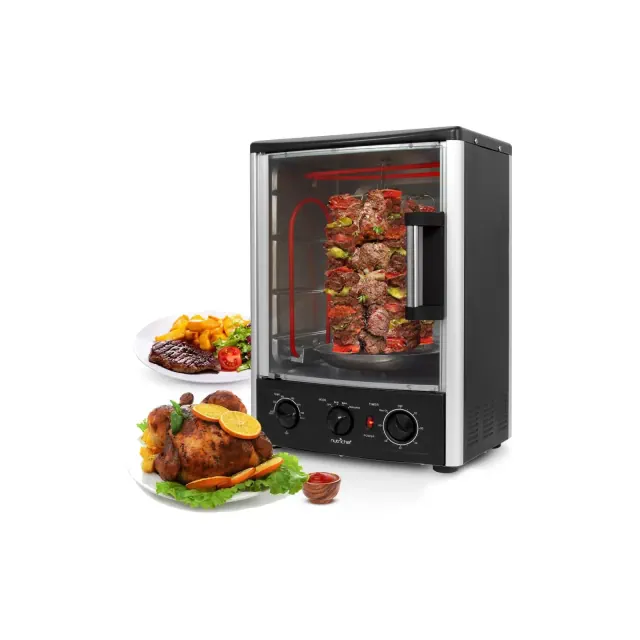 NutriChef Multi-Function Vertical Rotisserie Oven with Bake, Roast, and Kebob Racks - 24+ Quarts, 1500W