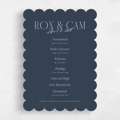 Blue Scalloped Wedding Program - Kosrae