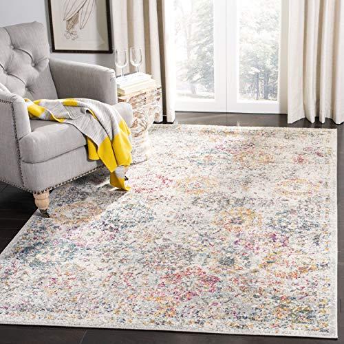 Safavieh Madison Collection MAD611F Bohemian Chic Vintage Distressed Area Rug, 8' x 10', Grey/Gold