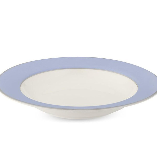 Pickard Color Sheen Soup Plate, Blue Platinum