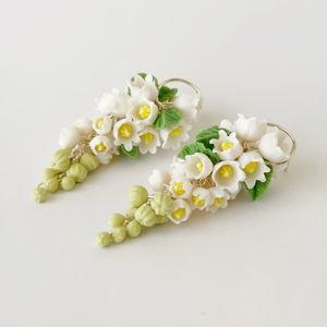 White Lily of the valley Chandelier Earrings