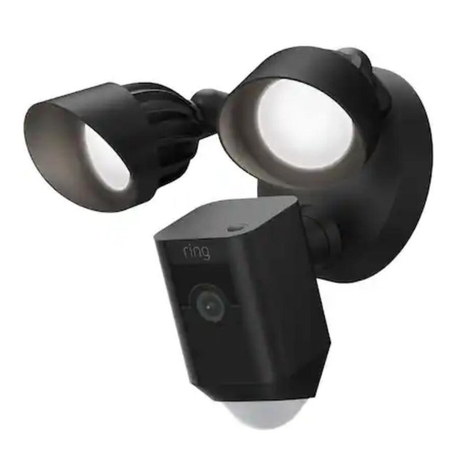 Ring - Floodlight Cam Plus Outdoor Wired 1080p Surveillance Camera - Black