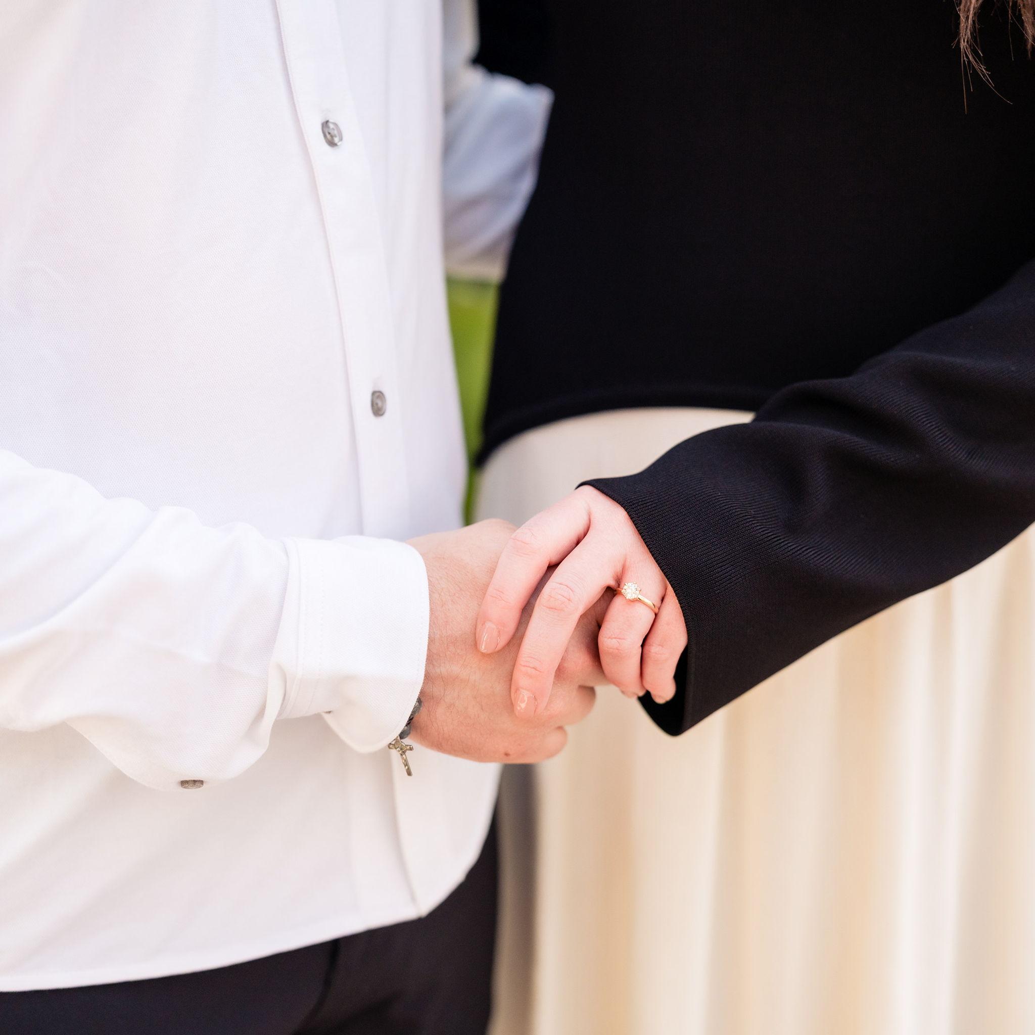 Our wonderful engagement photo session at Balboa Park, San Diego. The ring he picked out all on his own!