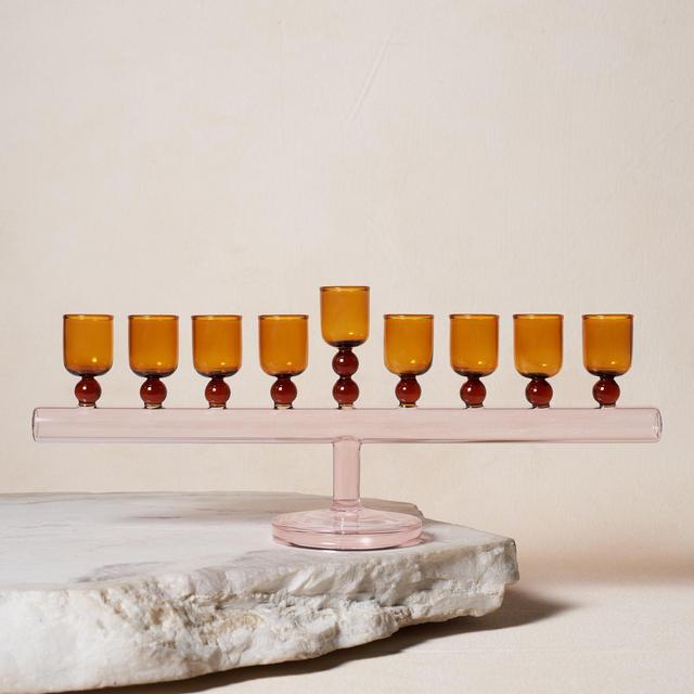 Glass Chanukiah