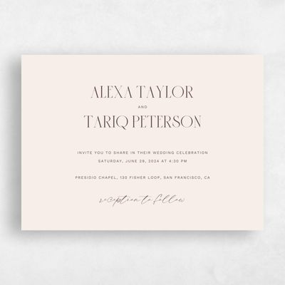 Linen, Beige Wedding Invitation - Roberts Landscape