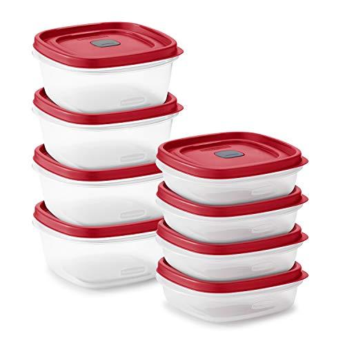 Rubbermaid Easy Find Lids Food Storage Containers, Racer Red, 6-Piece Set