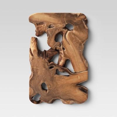 Rectangular Wood Wall Sign Panel Brown - Threshold&#153;
