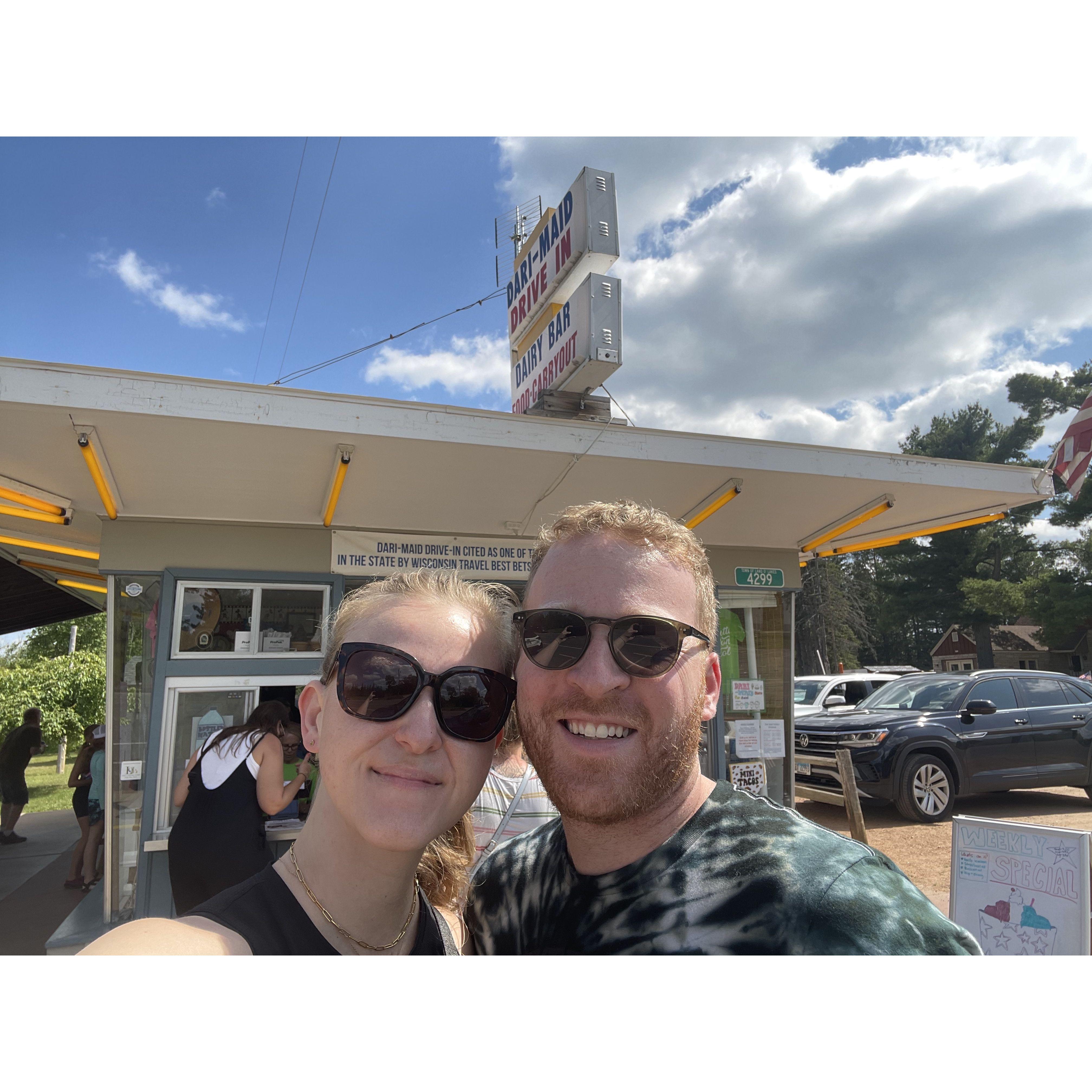 On our way to Munising for a Jensen family vacation, we stopped in Land o' Lakes so Kimi could show Matthew her favorite ice cream spot from her childhood when her family had a cabin in town.