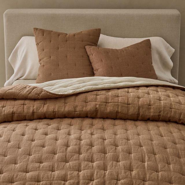 Everyday Linen Comfort Quilt, & Sham Full/Queen, Bronze
