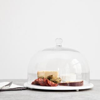 Marble Tray with Glass Dome