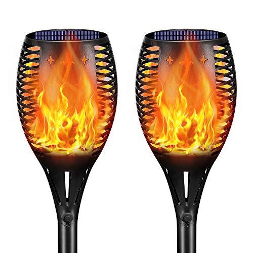 Landscape Solar Torch Lights, YoungPower Waterproof Flickering Flames Torches Lights Outdoor Solar Flame Lights Decoration Lighting Dusk to Dawn Auto On/Off Security Light for Deck Yard Driveway, 2P