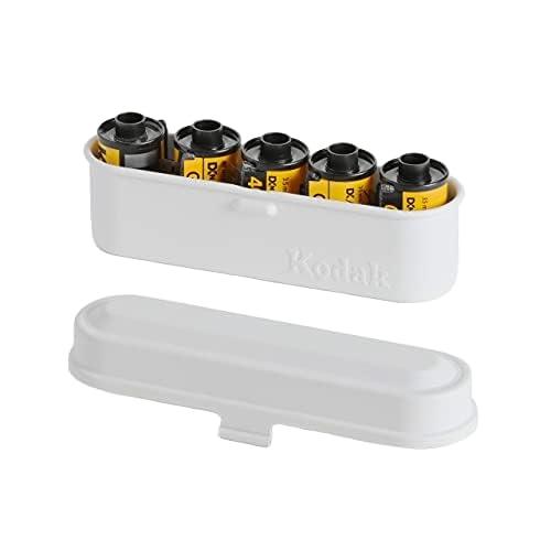KODAK Film Case - for 5 Rolls of 35mm Films - Compact, Retro Steel Case to Sort and Safeguard Film Rolls (White) (Film is not Included)