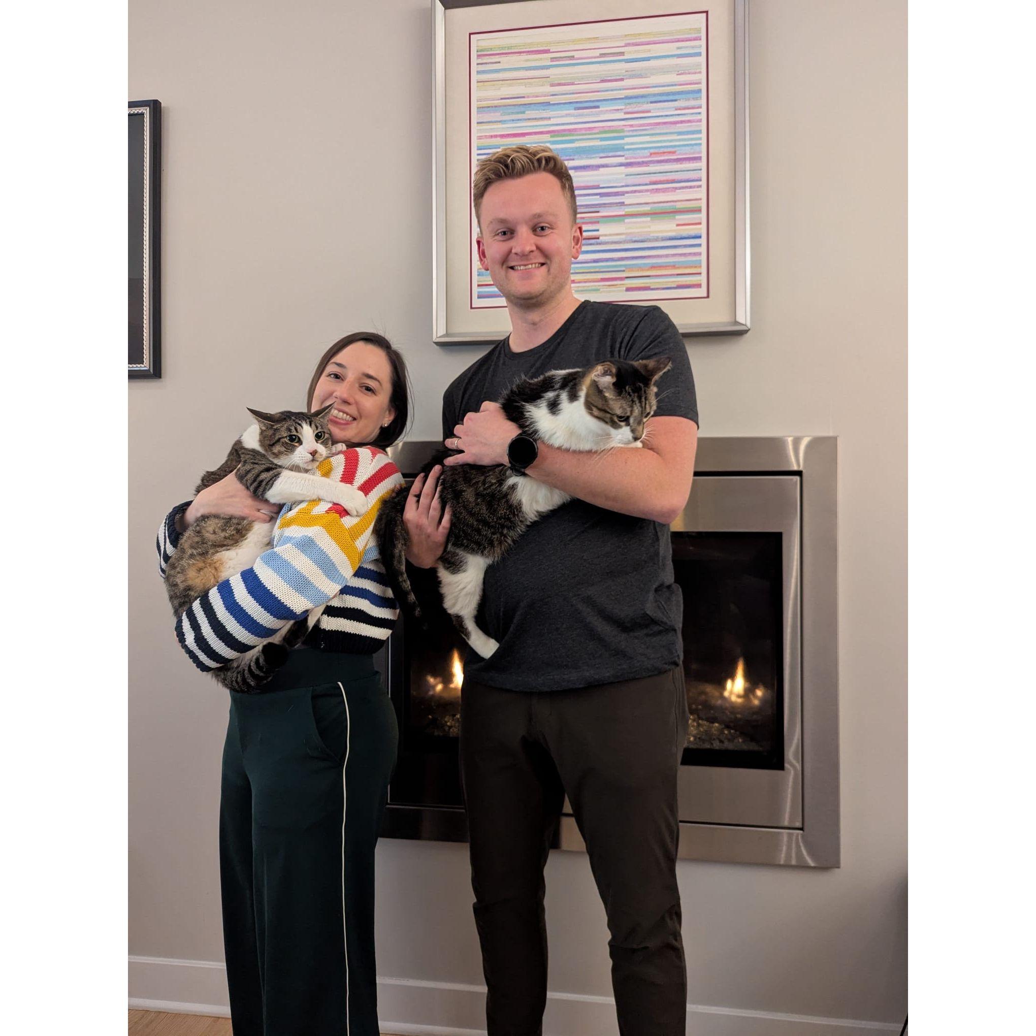 The boys weren't indulging us in taking a family photo