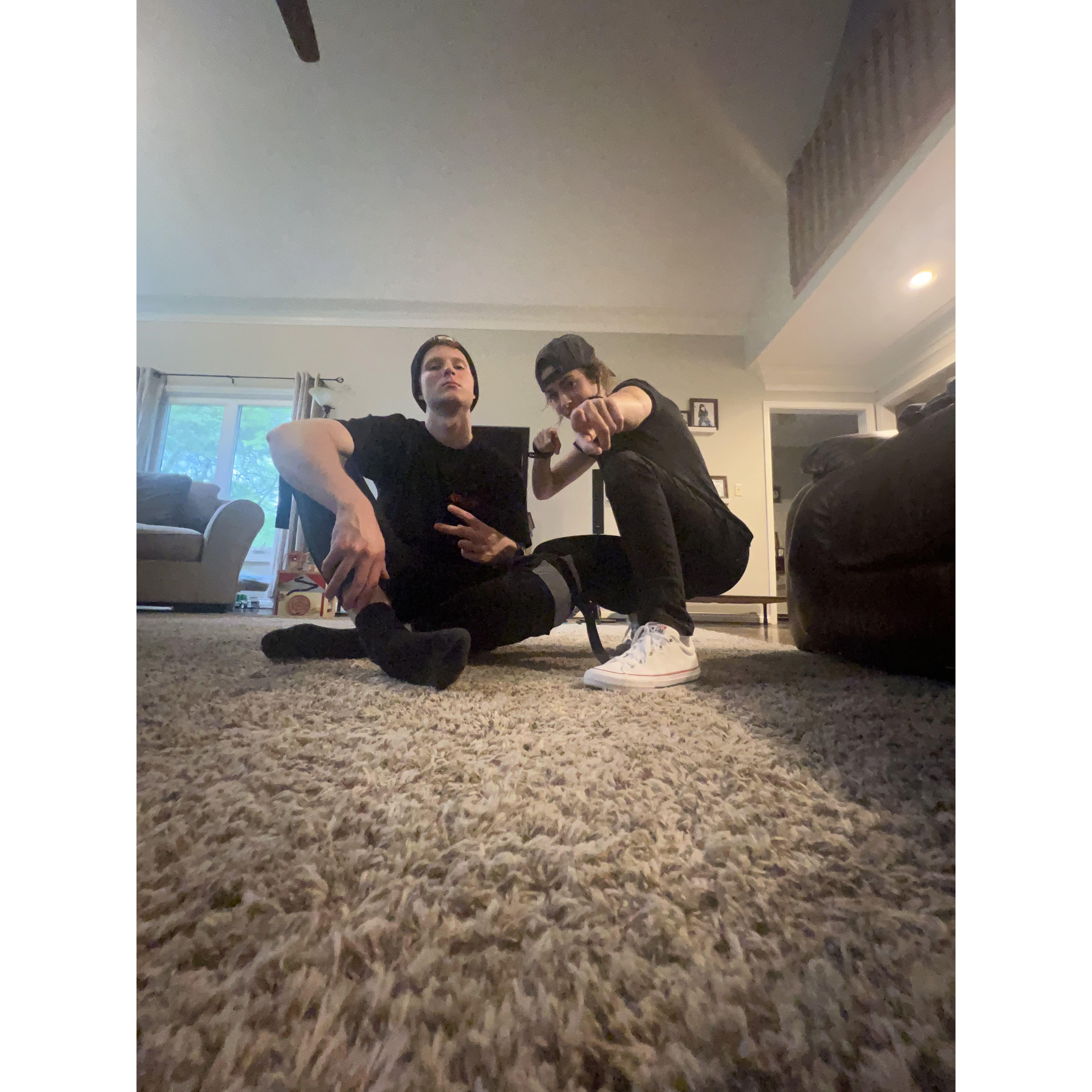 Silly picture of us as rappers