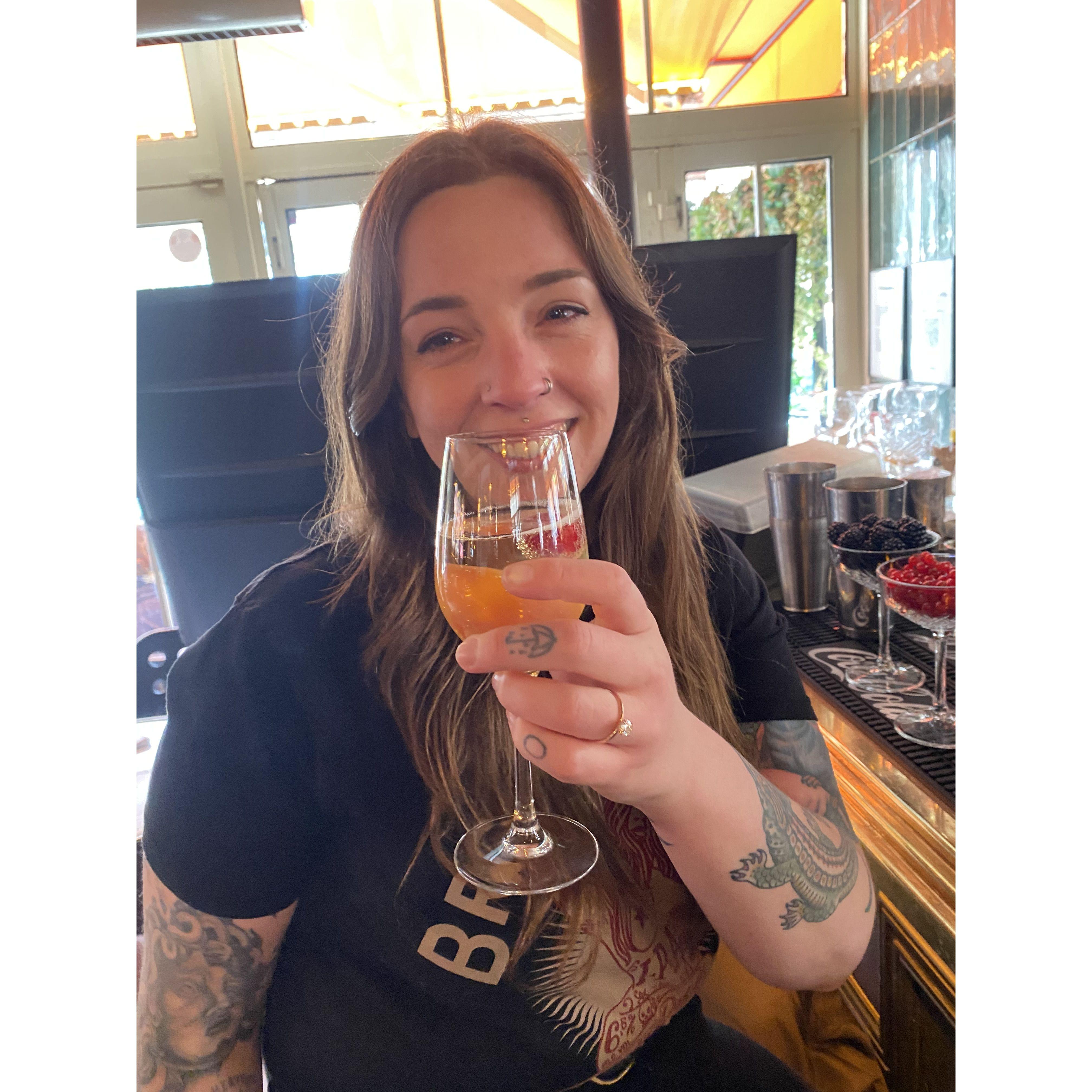 Celebration champagne in Paris