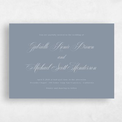 Blue Wedding Invitation - Conques Landscape