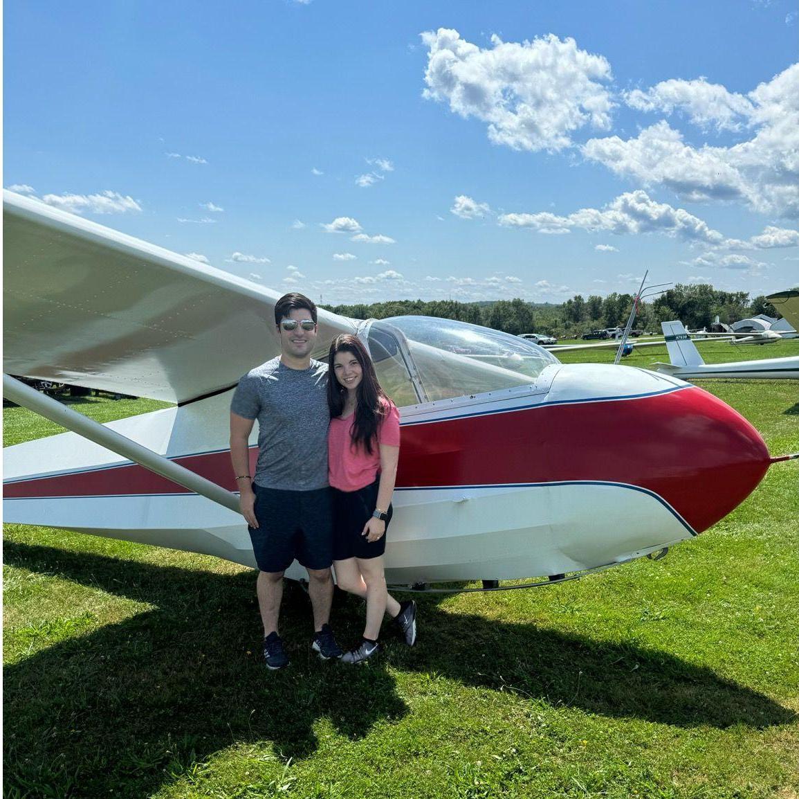 Middletown, NY, small plane soaring outside of Randall Airport