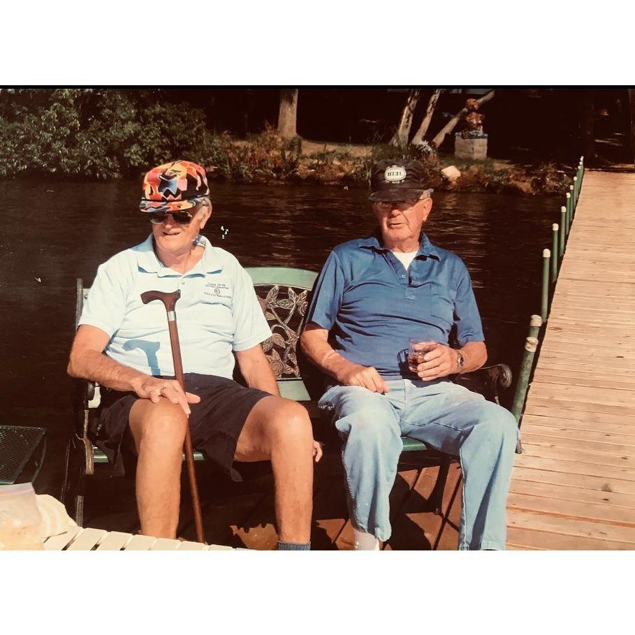 Our grandpas being besties on the pier at our lake :)