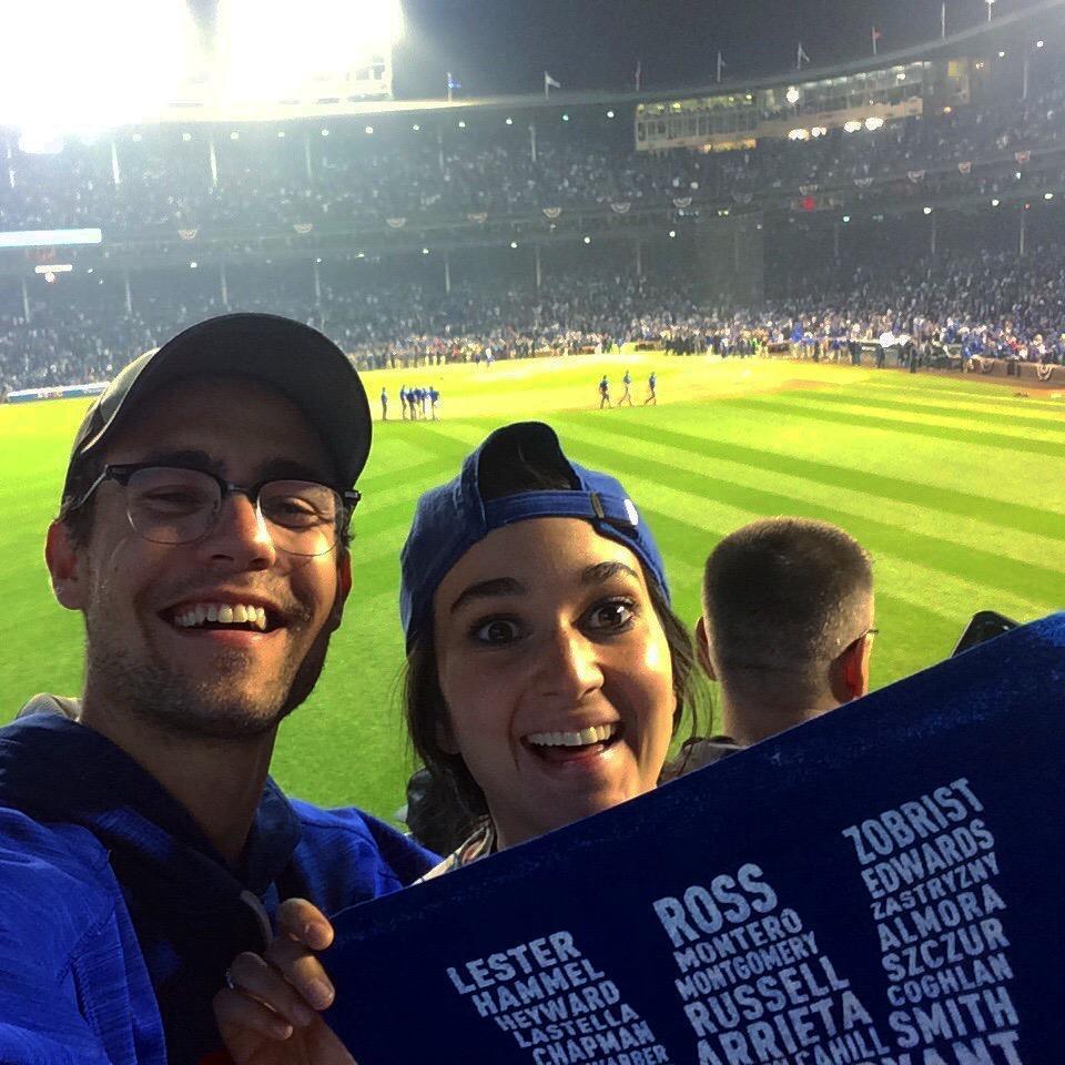 Corey and Eleanor at the Cubs World Series!